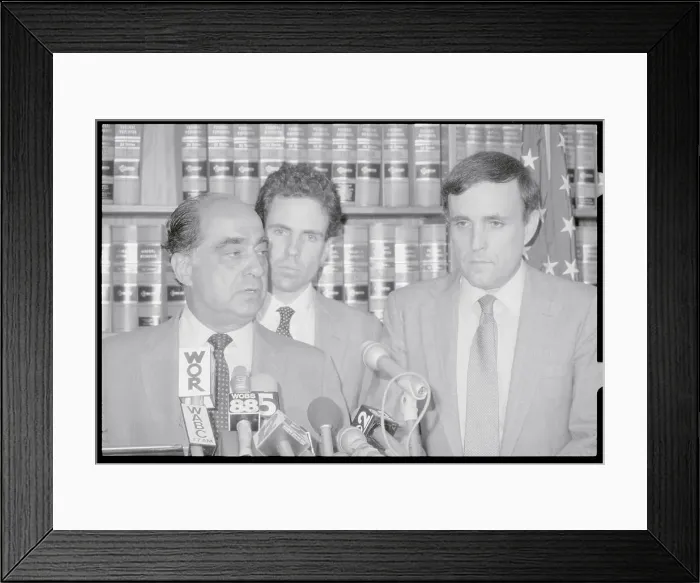 Framed Print : Mario Merola Speaking at a Press Conference with Colleagues Framed Print : Mario Merola Speaking at a Press Conference with Colleagues