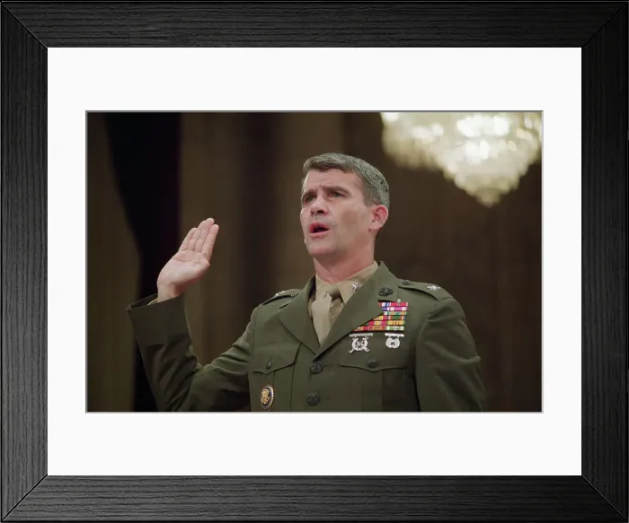 Framed Print : Oliver North Being Sworn In Framed Print : Oliver North Being Sworn In
