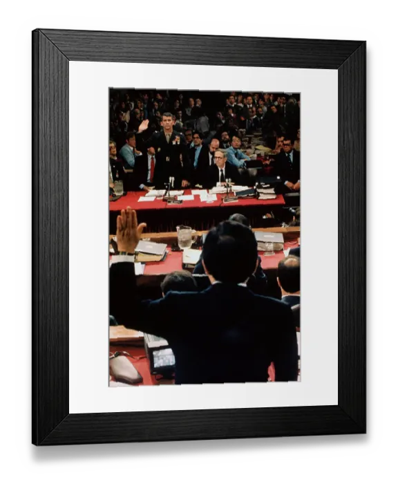 Framed Print : Oliver North Taking Oath Framed Print : Oliver North Taking Oath