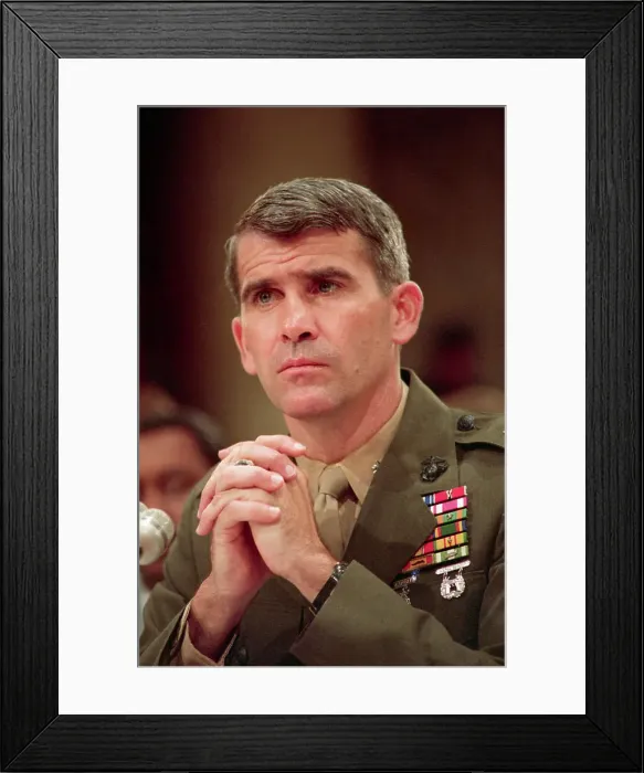 Framed Print : Oliver North Testifying at the Iran-Contra Hearings Framed Print : Oliver North Testifying at the Iran-Contra Hearings