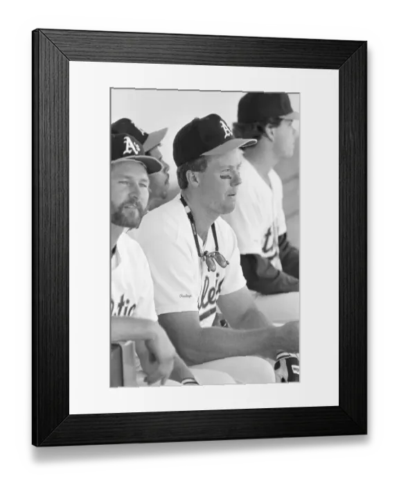 Framed Print : Mark McGwire Sitting on Bench Framed Print : Mark McGwire Sitting on Bench