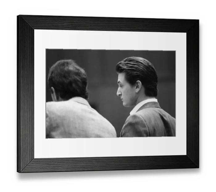 Framed Print : Sean Penn. Actor Sean Penn sits before Municipal Court Commissioner Juelann K Framed Print : Sean Penn. Actor Sean Penn sits before Municipal Court Commissioner Juelann K
