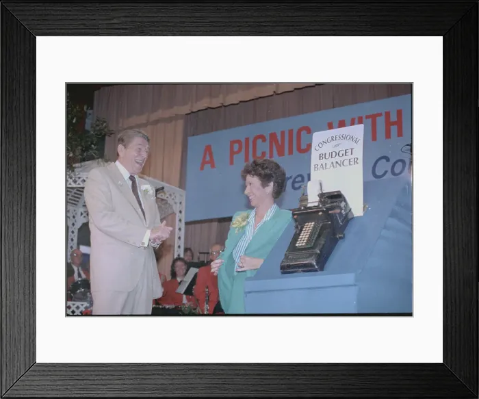Framed Print : Ronald Reagan and Maxine Nohrr Conversing Framed Print : Ronald Reagan and Maxine Nohrr Conversing