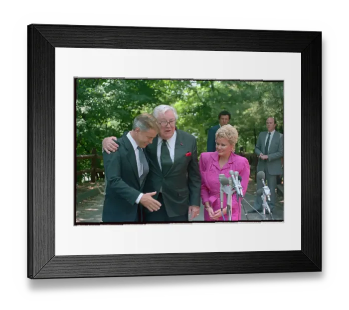 Framed Print : Lawyer Supporting Jim and Tammy Bakker Before Press Interview Framed Print : Lawyer Supporting Jim and Tammy Bakker Before Press Interview