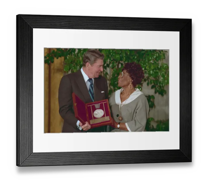Framed Print : President Reagan Honoring Ella Fitzgerald with an Award Framed Print : President Reagan Honoring Ella Fitzgerald with an Award