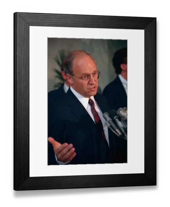Framed Print : House Panel Official Dick Cheney Gesturing While Speaking to Reporter Framed Print : House Panel Official Dick Cheney Gesturing While Speaking to Reporter
