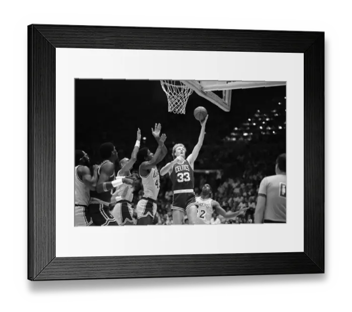Framed Print : Larry Bird in NBA Championship Action