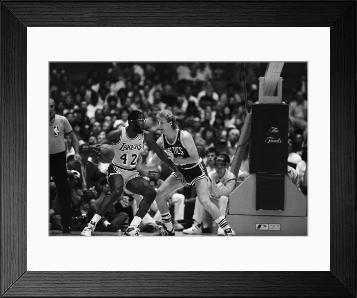 Framed Print : Larry Bird Guarding Los Angeles Lakers James Worthy Framed Print : Larry Bird Guarding Los Angeles Lakers James Worthy