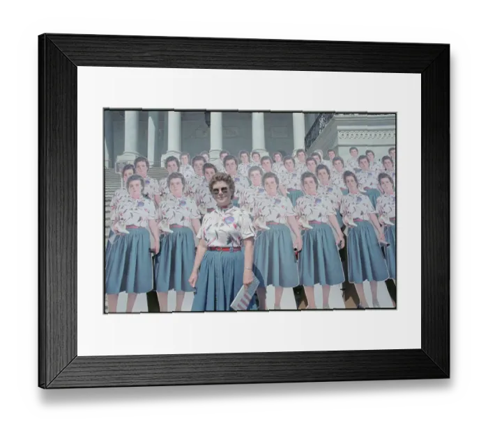 Framed Print : Shoe Company Worker Posing Before Demonstration at Capitol Framed Print : Shoe Company Worker Posing Before Demonstration at Capitol