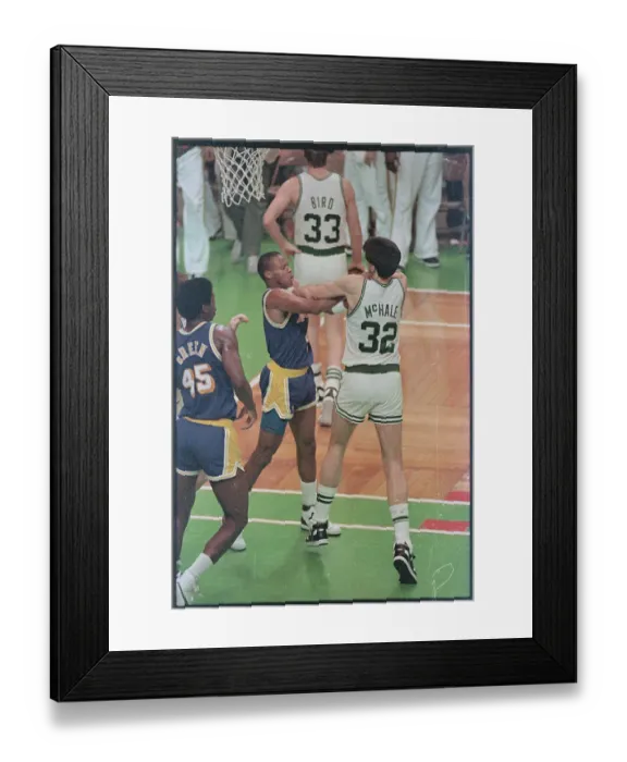 Framed Print : Byron Scott and Kevin McHale Fighting on Court Framed Print : Byron Scott and Kevin McHale Fighting on Court