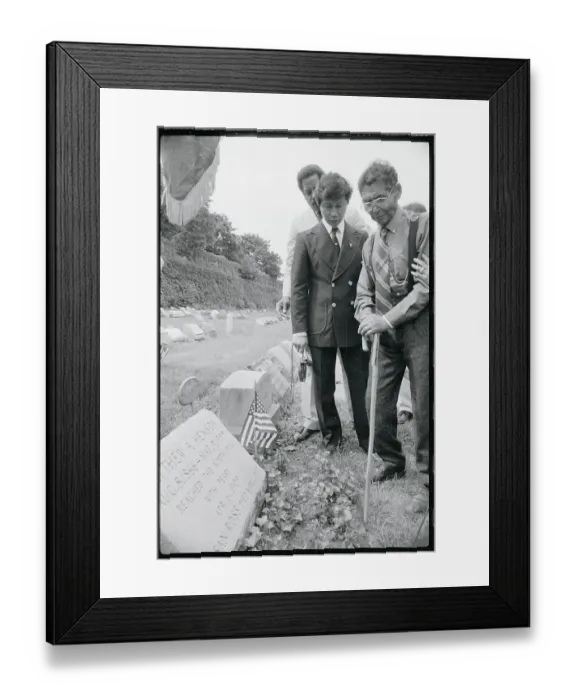 Framed Print : Ahnahkaq Henson Standing by Father's Grave Framed Print : Ahnahkaq Henson Standing by Father's Grave