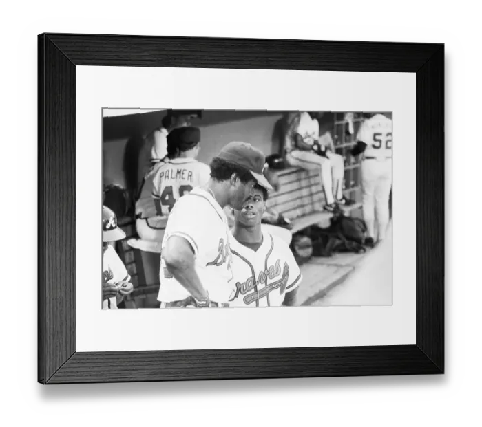 Framed Print : Ken Griffey Jr. And Sr. Chat In Dugout Framed Print : Ken Griffey Jr. And Sr. Chat In Dugout