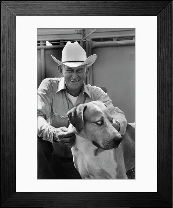 Framed Print : Cowboy and Dog Framed Print : Cowboy and Dog