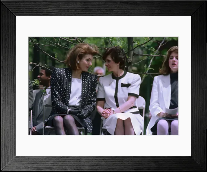 Framed Print : Jacqueline Kennedy Onassis Chatting with Kitty Dukakis Framed Print : Jacqueline Kennedy Onassis Chatting with Kitty Dukakis