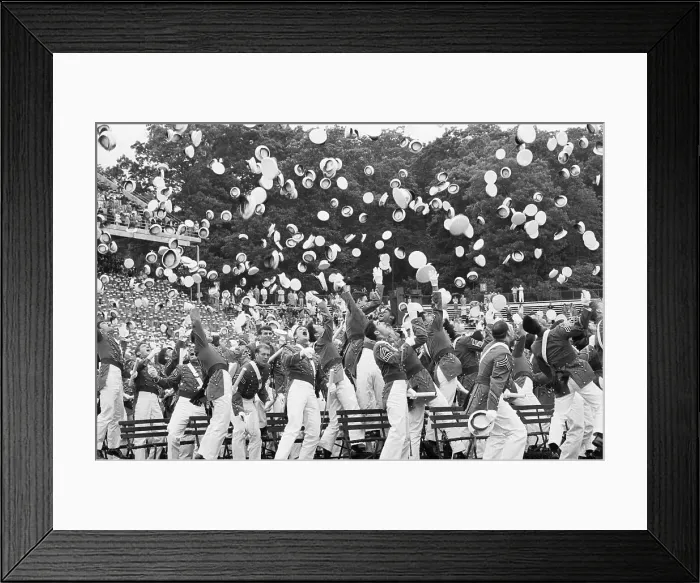 Framed Print : Graduating Class of 1987 at West Point Throwing Hats