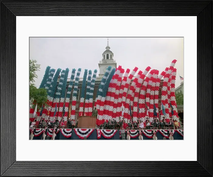 Framed Print : Colorful Balloons Forming American Flag Framed Print : Colorful Balloons Forming American Flag