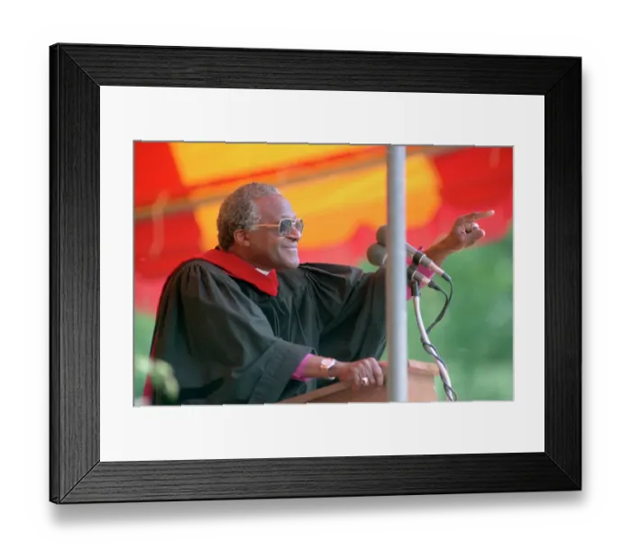 Framed Print : Desmond Tutu Gestures While Addressing Framed Print : Desmond Tutu Gestures While Addressing