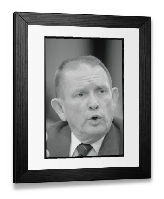 Framed Print : Portrait of John Singlaub