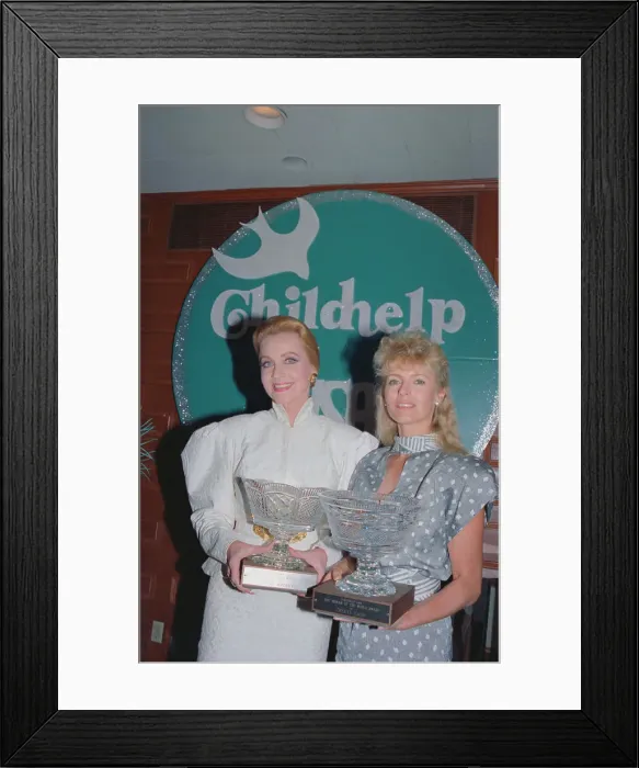 Framed Print : Anne Jeffreys and Cheryl Ladd Holding Awards Framed Print : Anne Jeffreys and Cheryl Ladd Holding Awards