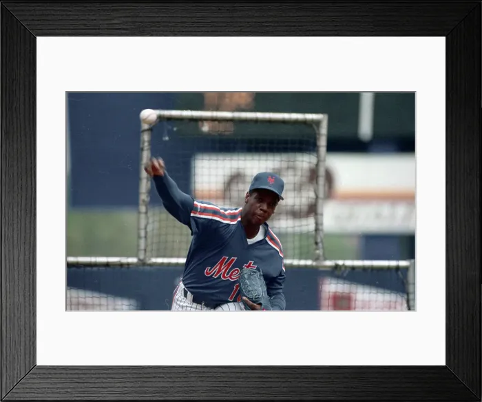 Framed Print : Dwight Gooden Practicing His Batting Framed Print : Dwight Gooden Practicing His Batting