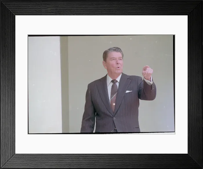 Framed Print : Ronald Reagan Pointing Framed Print : Ronald Reagan Pointing
