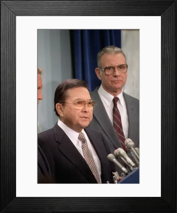Framed Print : Daniel Inouye Holding Press Conference Framed Print : Daniel Inouye Holding Press Conference
