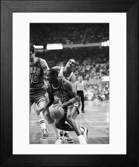 Framed Print : Michael Jordan in Action Against Celtics in Playoffs Framed Print : Michael Jordan in Action Against Celtics in Playoffs