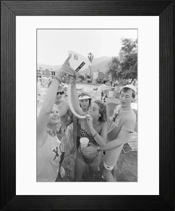 Framed Print : College Students Drink Beer Through a Funnel Framed Print : College Students Drink Beer Through a Funnel