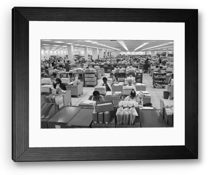 Framed Print : IRS Employees Process Tax Forms Framed Print : IRS Employees Process Tax Forms