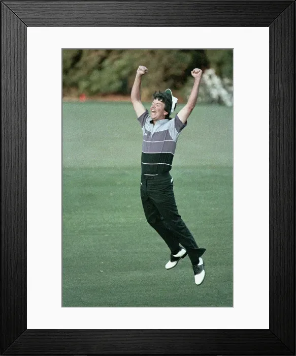 Framed Print : Larry Mize Jumping Framed Print : Larry Mize Jumping
