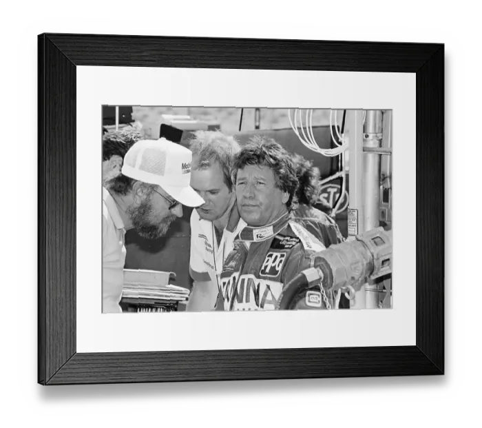 Framed Print : Mario Andretti Waiting in the Pits Framed Print : Mario Andretti Waiting in the Pits
