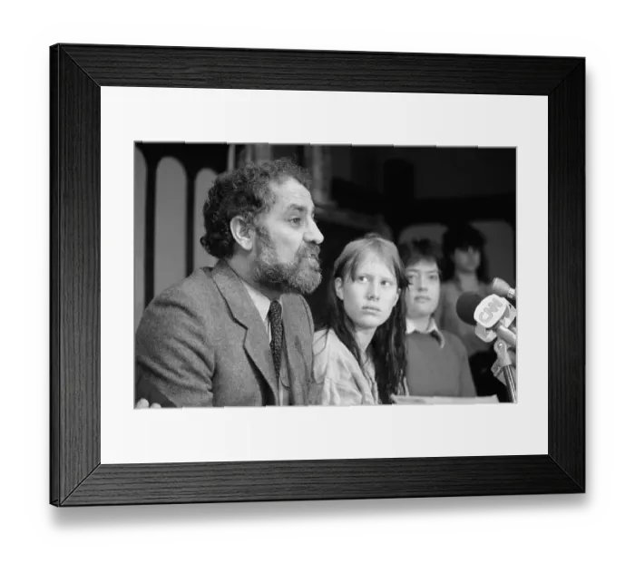 Framed Print : Abbie Hoffman and Amy Carter During News Conference Framed Print : Abbie Hoffman and Amy Carter During News Conference