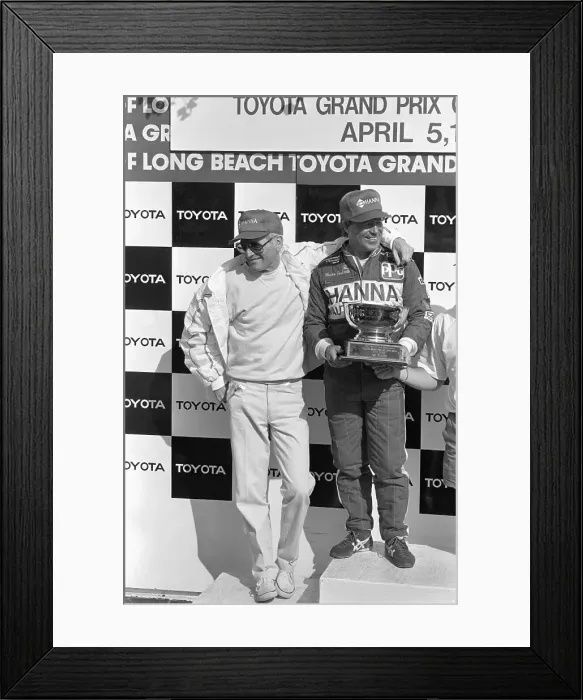 Framed Print : Paul Newman Shakes Hands / Mario Andretti