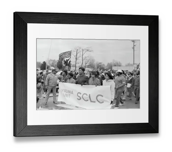 Framed Print : Marchers Passing Confederate Flag Wavers Framed Print : Marchers Passing Confederate Flag Wavers