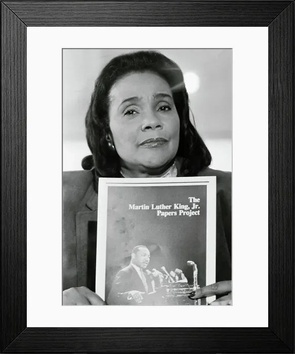 Framed Print : Coretta Scott King Holding Book Framed Print : Coretta Scott King Holding Book