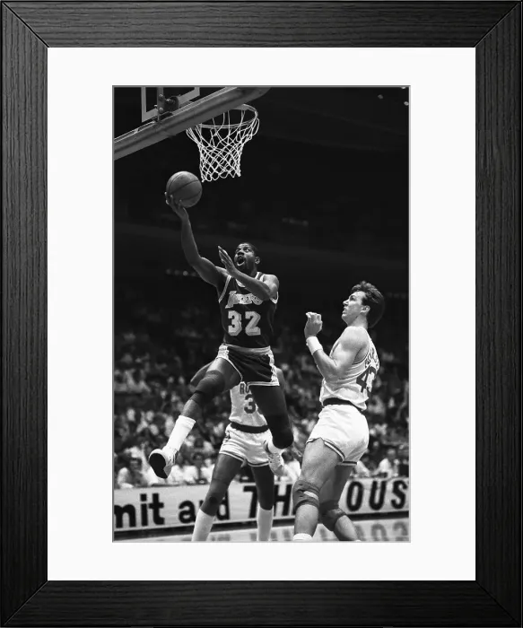 Framed Print : Earvin Magic Johnson Playing for Points Framed Print : Earvin Magic Johnson Playing for Points