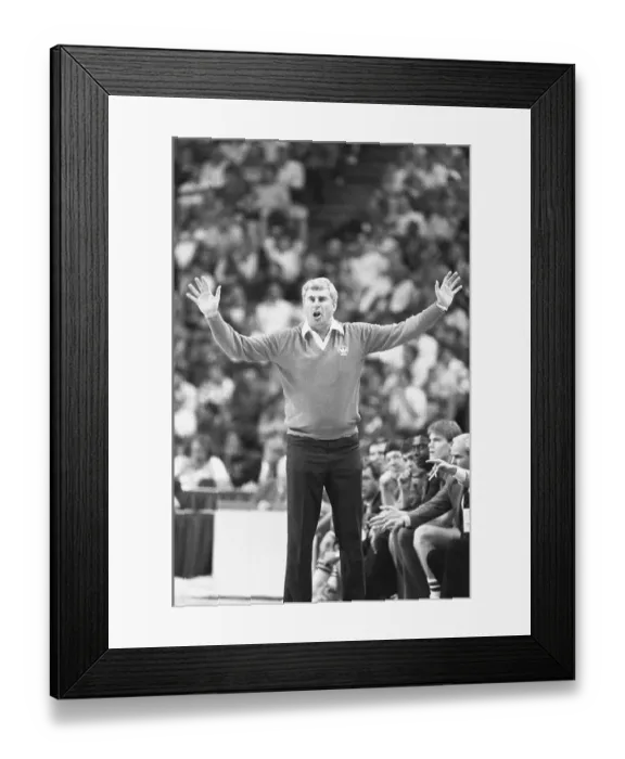 Framed Print : Bobby Knight Exerting His Emotion Framed Print : Bobby Knight Exerting His Emotion