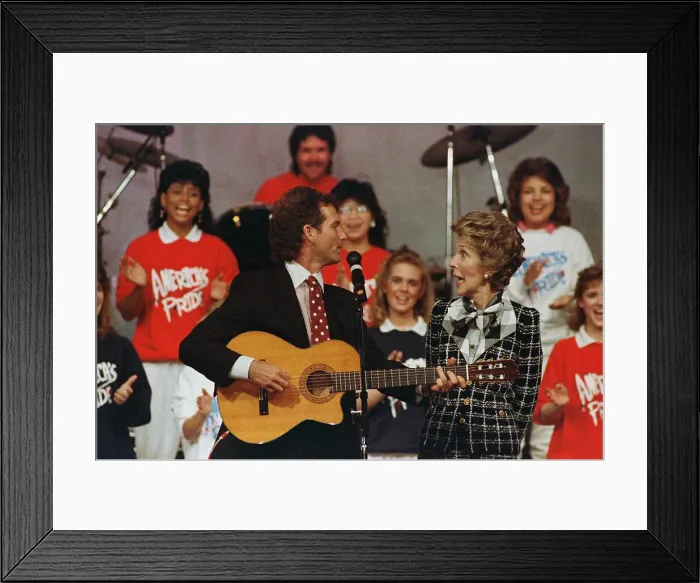 Framed Print : Nancy Reagan and Larry Gatlin Singing Framed Print : Nancy Reagan and Larry Gatlin Singing
