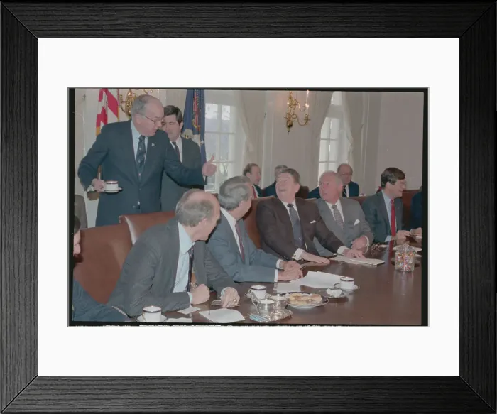 Framed Print : Jesse Helms and Ronald Reagan Conversing Framed Print : Jesse Helms and Ronald Reagan Conversing