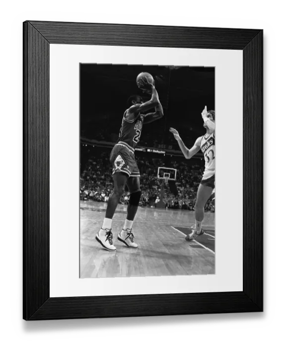 Framed Print : Michael Jordan Pushing Jon Koneck in Basketball Action Framed Print : Michael Jordan Pushing Jon Koneck in Basketball Action