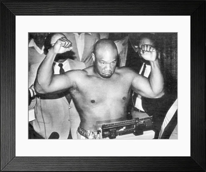 Framed Print : George Foreman Weighing In Before Fight Framed Print : George Foreman Weighing In Before Fight