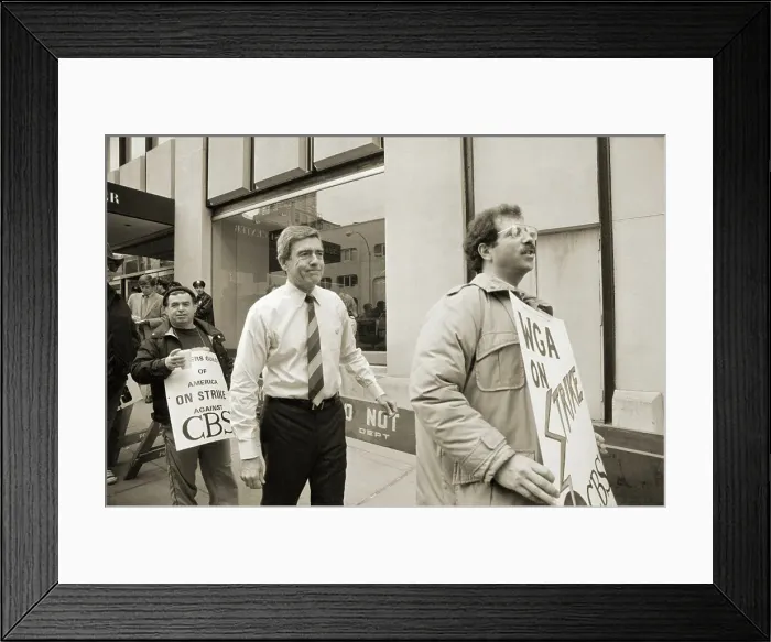 Framed Print : Dan Rather Joins Pickets at CBS Framed Print : Dan Rather Joins Pickets at CBS