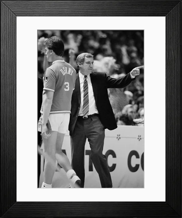 Framed Print : Coach Jim Valvano Coaching from Sideline Framed Print : Coach Jim Valvano Coaching from Sideline
