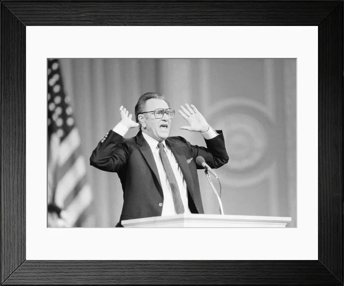 Framed Print : Evangalist Oral Roberts Preaching