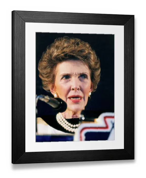 Framed Print : Nancy Reagan Speaking at Microphone Framed Print : Nancy Reagan Speaking at Microphone