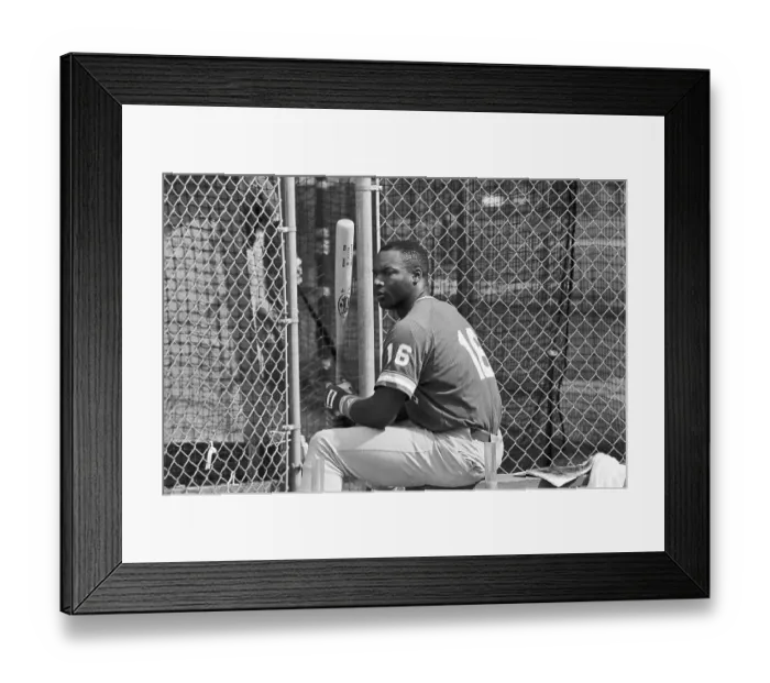 Framed Print : Bo Jackson Sitting with Baseball Bat Framed Print : Bo Jackson Sitting with Baseball Bat