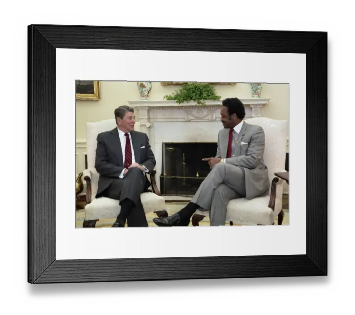 Framed Print : Jesse Jackson and Ronald Reagan Framed Print : Jesse Jackson and Ronald Reagan