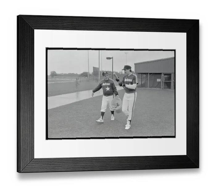 Framed Print : Portrait of Yogi Berra with Son Framed Print : Portrait of Yogi Berra with Son