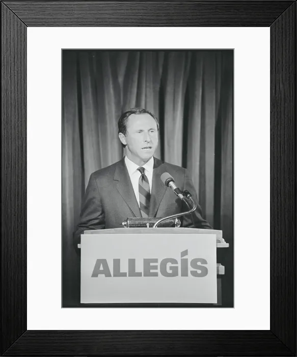 Framed Print : Richard Ferris Giving a Speech Framed Print : Richard Ferris Giving a Speech