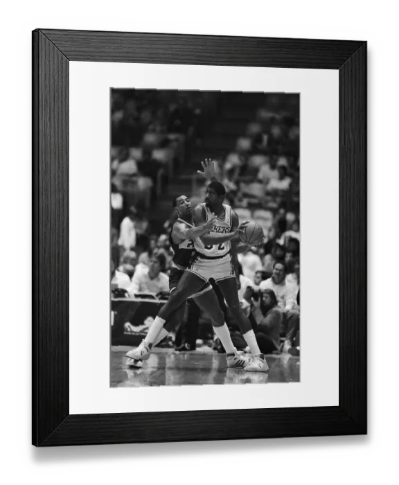 Framed Print : Magic Johnson Looking To Pass Ball Framed Print : Magic Johnson Looking To Pass Ball